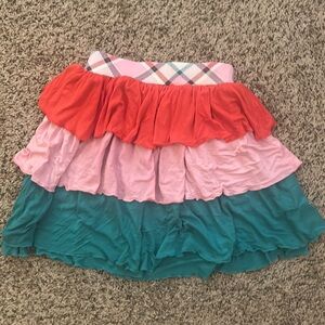Wildflowers Pinkberry Plaid gorgeous girls 6 Multi tiered soft & pretty skirt